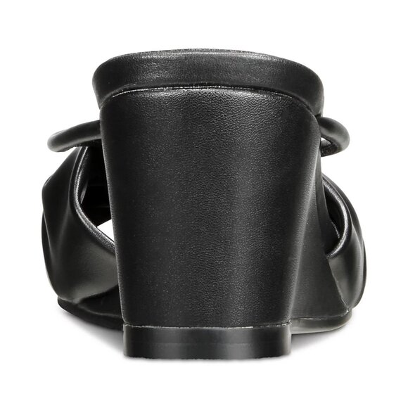 VAILA SHOES Women's Olivia Knotted Slide Wedge Sandals Black Size 13M - Picture 5 of 6